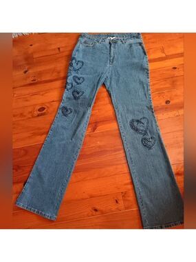 Denim 24/7 Embellished Heart Jeans Size 12 Tall